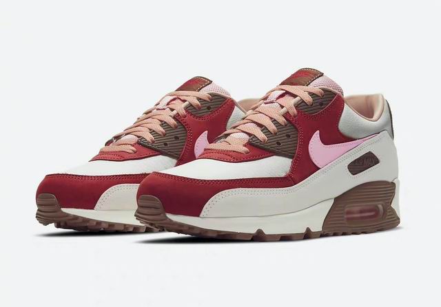 Cheap Nike Air Max 90 Bacon Men's Shoes Red White Brown-73 - Click Image to Close